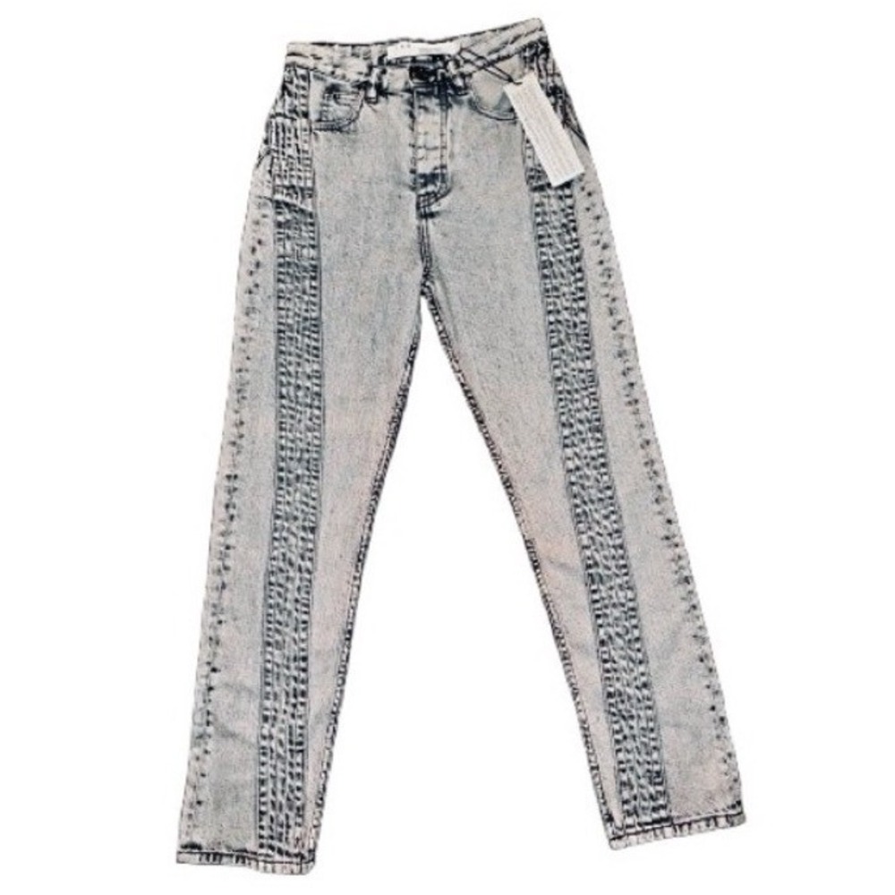 IRO NWT Inahe Stripe Snow Blue Acid Wash Jeans | Women's Sz 4 / EU 36